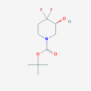 tert-Butyl (R)-4,4-difluoro-3-hydroxypiperidine-1-carboxylate chemical structure (CAS 2306249-01-2)