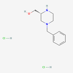 (R)-(4-Benzylpiperazin-2-yl)methanol dihydrochloride chemical structure (CAS 2306249-22-7)