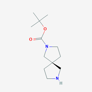 tert-Butyl (S)-2,7-diazaspiro[4.4]nonane-2-carboxylate chemical structure (CAS 2306252-57-1)