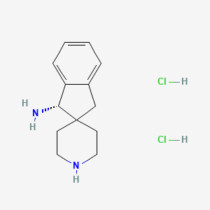 (S)-1,3-Dihydrospiro[indene-2,4'-piperidin]-1-amine dihydrochloride chemical structure (CAS 2306254-23-7)
