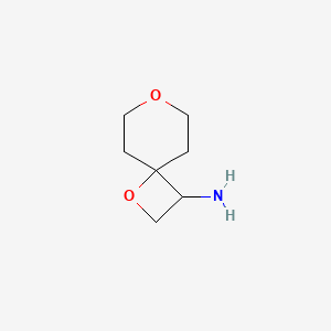 1,7-Dioxaspiro[3.5]nonan-3-amine chemical structure (CAS 2306260-74-0)