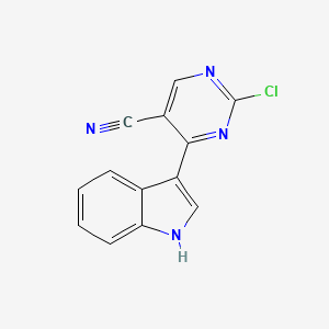 2-Chloro-4-(1H-indol-3-yl)pyrimidine-5-carbonitrile chemical structure (CAS 2306263-35-2)