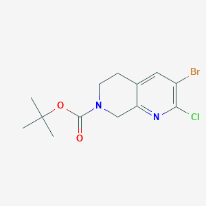 tert-Butyl 3-bromo-2-chloro-5,8-dihydro-1,7-naphthyridine-7(6H)-carboxylate chemical structure (CAS 2306268-82-4)