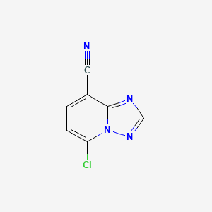 5-Chloro-[1,2,4]triazolo[1,5-a]pyridine-8-carbonitrile chemical structure (CAS 2306268-86-8)