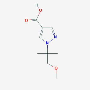 1-(1-Methoxy-2-methylpropan-2-yl)-1H-pyrazole-4-carboxylic acid chemical structure (CAS 2306269-32-7)