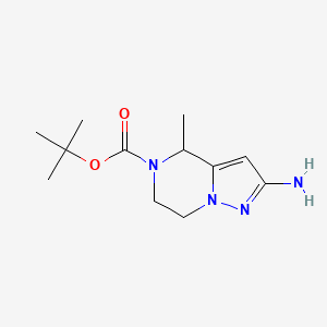 tert-Butyl 2-amino-4-methyl-6,7-dihydropyrazolo[1,5-a]pyrazine-5(4H)-carboxylate chemical structure (CAS 2306269-66-7)