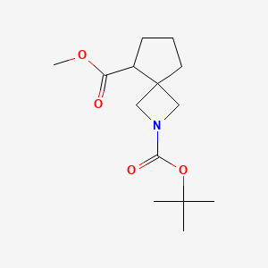 2-(tert-Butyl) 5-methyl 2-azaspiro[3.4]octane-2,5-dicarboxylate chemical structure (CAS 2306270-57-3)