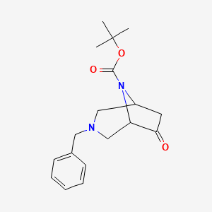tert-Butyl 3-benzyl-6-oxo-3,8-diazabicyclo[3.2.1]octane-8-carboxylate chemical structure (CAS 2306274-51-9)