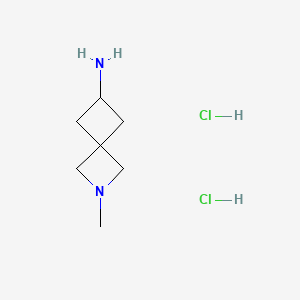 2-Methyl-2-azaspiro[3.3]heptan-6-amine dihydrochloride chemical structure (CAS 2306276-66-2)