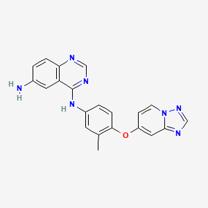 N4-(4-([1,2,4]Triazolo[1,5-a]pyridin-7-yloxy)-3-methylphenyl)quinazoline-4,6-diamine chemical structure (CAS 2307628-67-5)