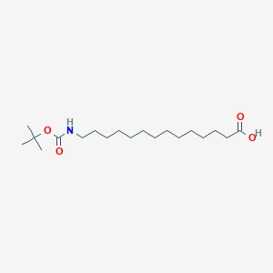 14-((tert-Butoxycarbonyl)amino)tetradecanoic acid chemical structure (CAS 2307778-46-5)
