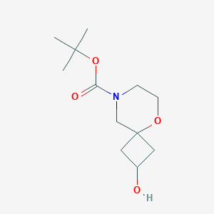 tert-Butyl 2-hydroxy-5-oxa-8-azaspiro[3.5]nonane-8-carboxylate chemical structure (CAS 2309427-24-3)