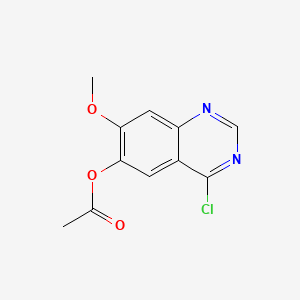 4-Chloro-7-methoxyquinazolin-6-yl acetate chemical structure (CAS 230955-75-6)