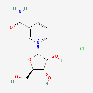 3-Carbamoyl-1-((2R,3R,4S,5R)-3,4-dihydroxy-5-(hydroxymethyl)tetrahydrofuran-2-yl)pyridin-1-ium chloride chemical structure (CAS 23111-00-4)