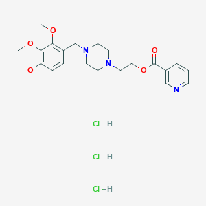 2-(4-(2,3,4-Trimethoxybenzyl)piperazin-1-yl)ethyl nicotinate trihydrochloride chemical structure (CAS 2311824-72-1)