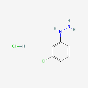 (3-Chlorophenyl)hydrazine hydrochloride chemical structure (CAS 2312-23-4)