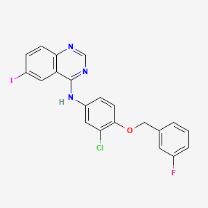 N-(3-Chloro-4-((3-fluorobenzyl)oxy)phenyl)-6-iodoquinazolin-4-amine chemical structure (CAS 231278-20-9)