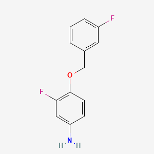 3-Fluoro-4-((3-fluorobenzyl)oxy)aniline chemical structure (CAS 231278-65-2)