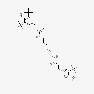 N,N'-(Hexane-1,6-diyl)bis(3-(3,5-di-tert-butyl-4-hydroxyphenyl)propanamide) chemical structure (CAS 23128-74-7)