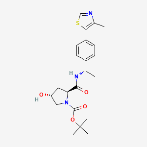 tert-Butyl (2S,4R)-4-hydroxy-2-(((S)-1-(4-(4-methylthiazol-5-yl)phenyl)ethyl)carbamoyl)pyrrolidine-1-carboxylate chemical structure (CAS 2313528-38-8)