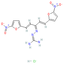 2-(-1,5-Bis(5-nitrofuran-2-yl)penta-1,4-dien-3-ylidene)hydrazinecarboximidamide hydrochloride chemical structure (CAS 2315-20-0)