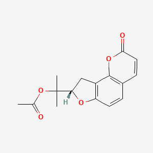 (S)-2-(2-Oxo-8,9-dihydro-2H-furo[2,3-h]chromen-8-yl)propan-2-yl acetate chemical structure (CAS 23180-65-6)