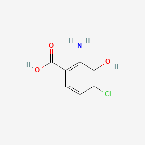 2-Amino-4-chloro-3-hydroxybenzoic acid chemical structure (CAS 23219-33-2)