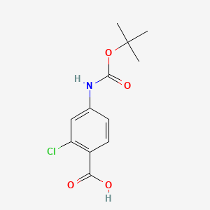 4-((tert-Butoxycarbonyl)amino)-2-chlorobenzoic acid chemical structure (CAS 232275-73-9)