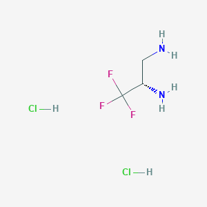 (S)-3,3,3-Trifluoropropane-1,2-diamine dihydrochloride chemical structure (CAS 2322869-99-6)