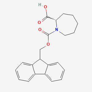 (S)-1-(((9H-Fluoren-9-yl)methoxy)carbonyl)azepane-2-carboxylic acid chemical structure (CAS 2322925-11-9)