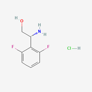(R)-2-Amino-2-(2,6-difluorophenyl)ethan-1-ol hydrochloride chemical structure (CAS 2323061-55-6)