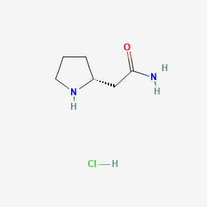 (R)-2-(Pyrrolidin-2-yl)acetamide hydrochloride chemical structure (CAS 2323066-97-1)
