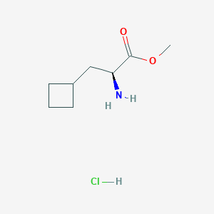 (S)-Methyl 2-amino-3-cyclobutylpropanoate hydrochloride chemical structure (CAS 2323072-00-8)