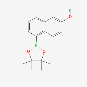 5-(4,4,5,5-Tetramethyl-1,3,2-dioxaborolan-2-yl)naphthalen-2-ol chemical structure (CAS 2323577-75-7)