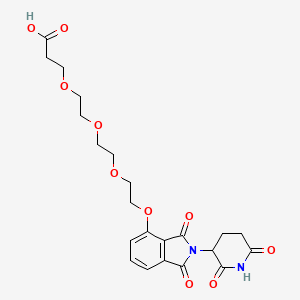 3-(2-(2-(2-((2-(2,6-Dioxopiperidin-3-yl)-1,3-dioxoisoindolin-4-yl)oxy)ethoxy)ethoxy)ethoxy)propanoic acid chemical structure (CAS 2324154-35-8)
