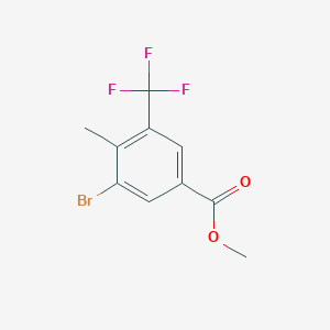 Methyl 3-bromo-4-methyl-5-(trifluoromethyl)benzoate chemical structure (CAS 2324179-07-7)
