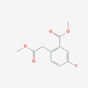 Methyl 5-fluoro-2-(2-methoxy-2-oxoethyl)benzoate chemical structure (CAS 2326068-11-3)
