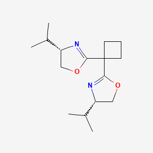 (4S,4'S)-2,2'-(Cyclobutane-1,1-diyl)bis(4-isopropyl-4,5-dihydrooxazole) chemical structure (CAS 2328084-26-8)
