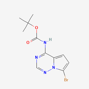 tert-Butyl (7-bromopyrrolo[2,1-f][1,2,4]triazin-4-yl)carbamate chemical structure (CAS 2328091-01-4)