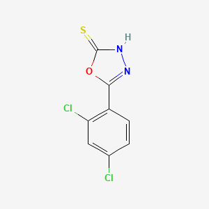 5-(2,4-Dichlorophenyl)-1,3,4-oxadiazole-2-thiol chemical structure (CAS 23288-92-8)