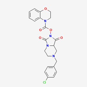7-(4-Chlorobenzyl)-1,3-dioxohexahydroimidazo[1,5-a]pyrazin-2(3H)-yl 2H-benzo[b][1,4]oxazine-4(3H)-carboxylate chemical structure (CAS 2331255-53-7)