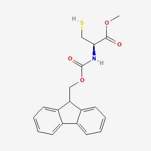 (R)-Methyl 2-((((9H-fluoren-9-yl)methoxy)carbonyl)amino)-3-mercaptopropanoate chemical structure (CAS 233266-69-8)