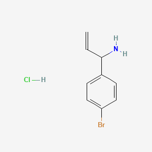 1-(4-Bromophenyl)prop-2-en-1-amine hydrochloride chemical structure (CAS 233608-12-3)