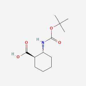 (1R,2R)-2-((tert-Butoxycarbonyl)amino)cyclohexanecarboxylic acid chemical structure (CAS 233661-54-6)