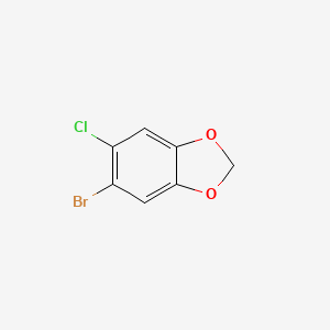 5-Bromo-6-chlorobenzo[d][1,3]dioxole chemical structure (CAS 233770-05-3)
