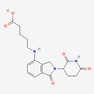 5-((2-(2,6-Dioxopiperidin-3-yl)-1-oxoisoindolin-4-yl)amino)pentanoic acid chemical structure (CAS 2338824-29-4)