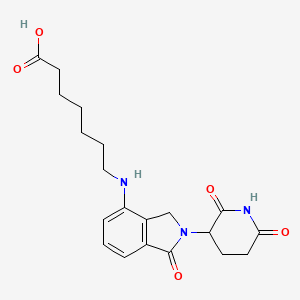 7-((2-(2,6-Dioxopiperidin-3-yl)-1-oxoisoindolin-4-yl)amino)heptanoic acid chemical structure (CAS 2338824-32-9)