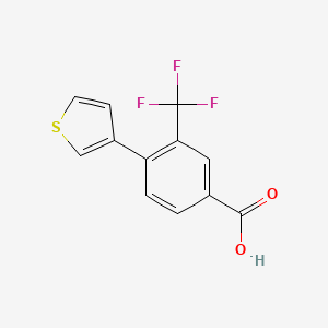4-(Thiophen-3-yl)-3-(trifluoromethyl)benzoic acid chemical structure (CAS 2340293-28-7)