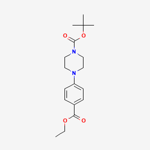 tert-Butyl 4-(4-(ethoxycarbonyl)phenyl)piperazine-1-carboxylate chemical structure (CAS 234082-33-8)