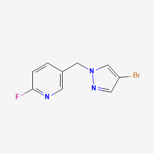 5-((4-Bromo-1H-pyrazol-1-yl)methyl)-2-fluoropyridine chemical structure (CAS 2342610-58-4)